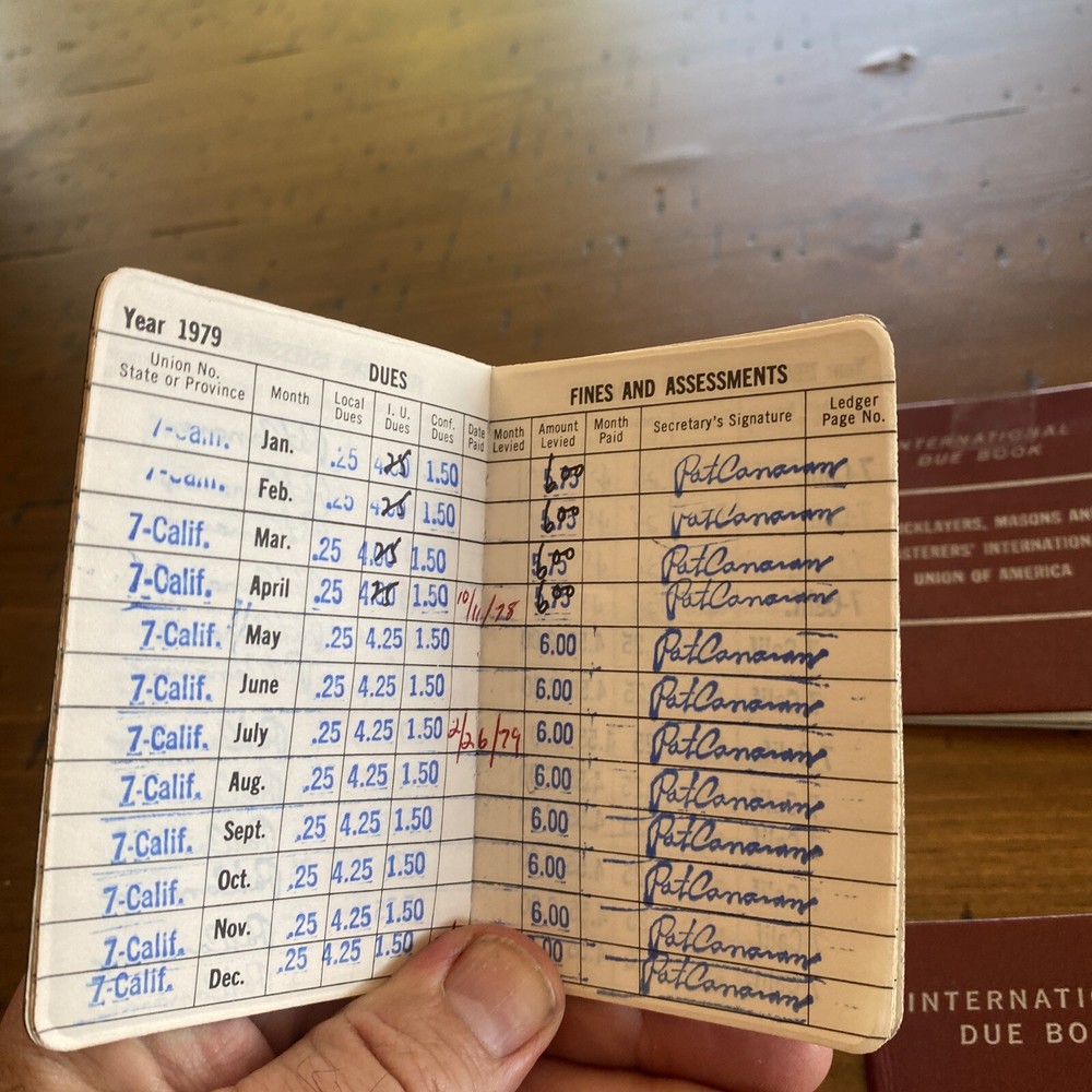 4 Union International Dues Books