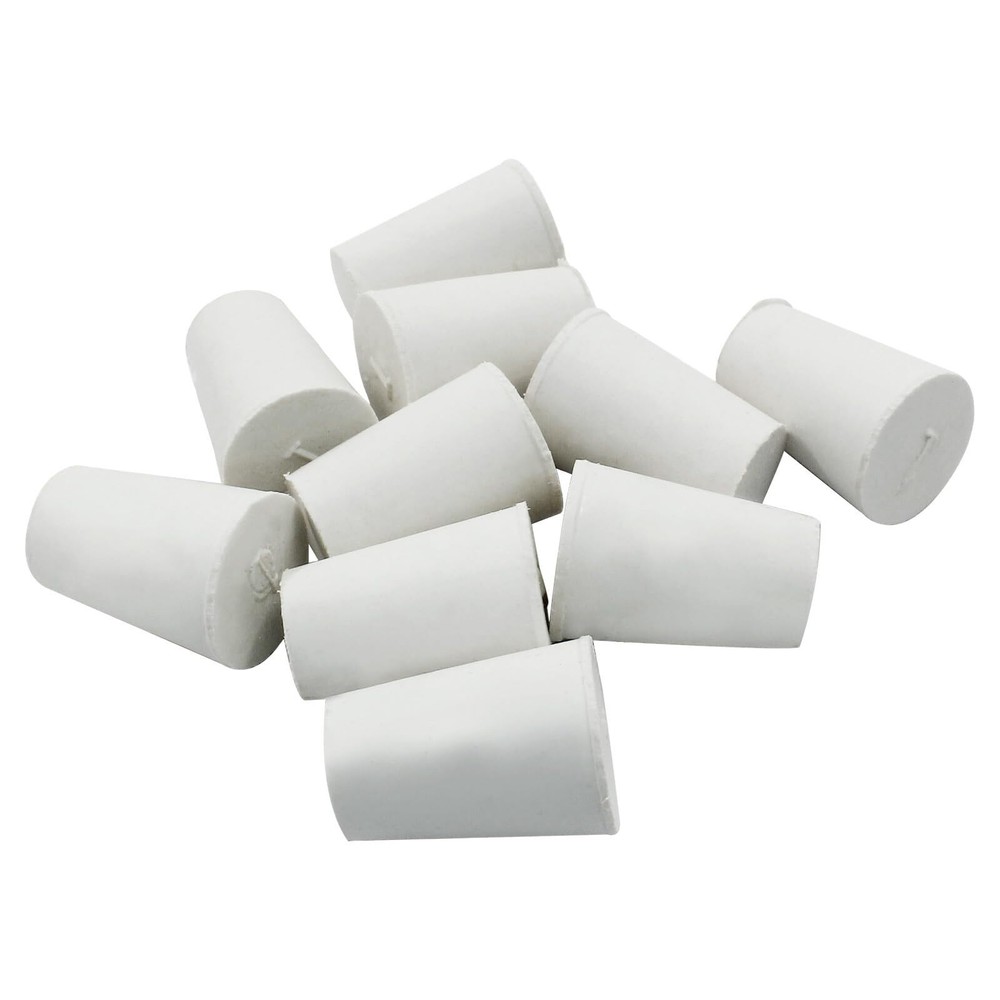 10 Pcs White Solid Rubber Stoppers 1# Tapered Lab Bungs Solid Rubber Stoppers...