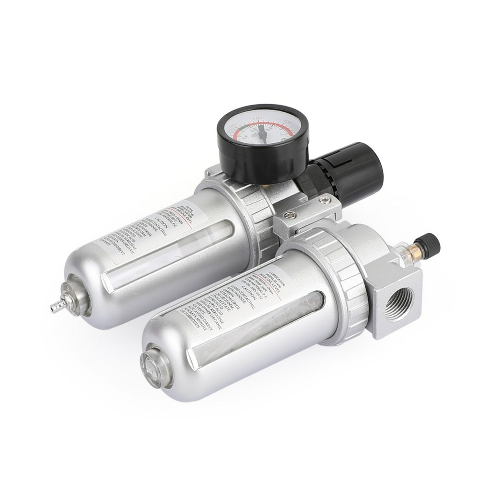 1/2" Air Compressor Filter Regulator Combo w/ Gauge, Oil Water Separator,Thread