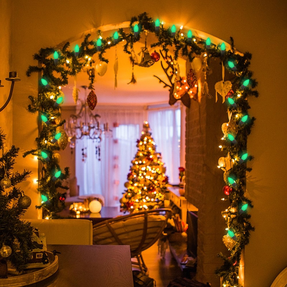 25PK C7 LED Green Replacement Light Bulbs, Classic 25 Pack,