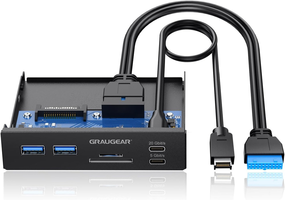 3.5 Inch Front Panel USB C Hub Sd/Microsd Internal Card Reader 20Gbps USB 3.2 ..