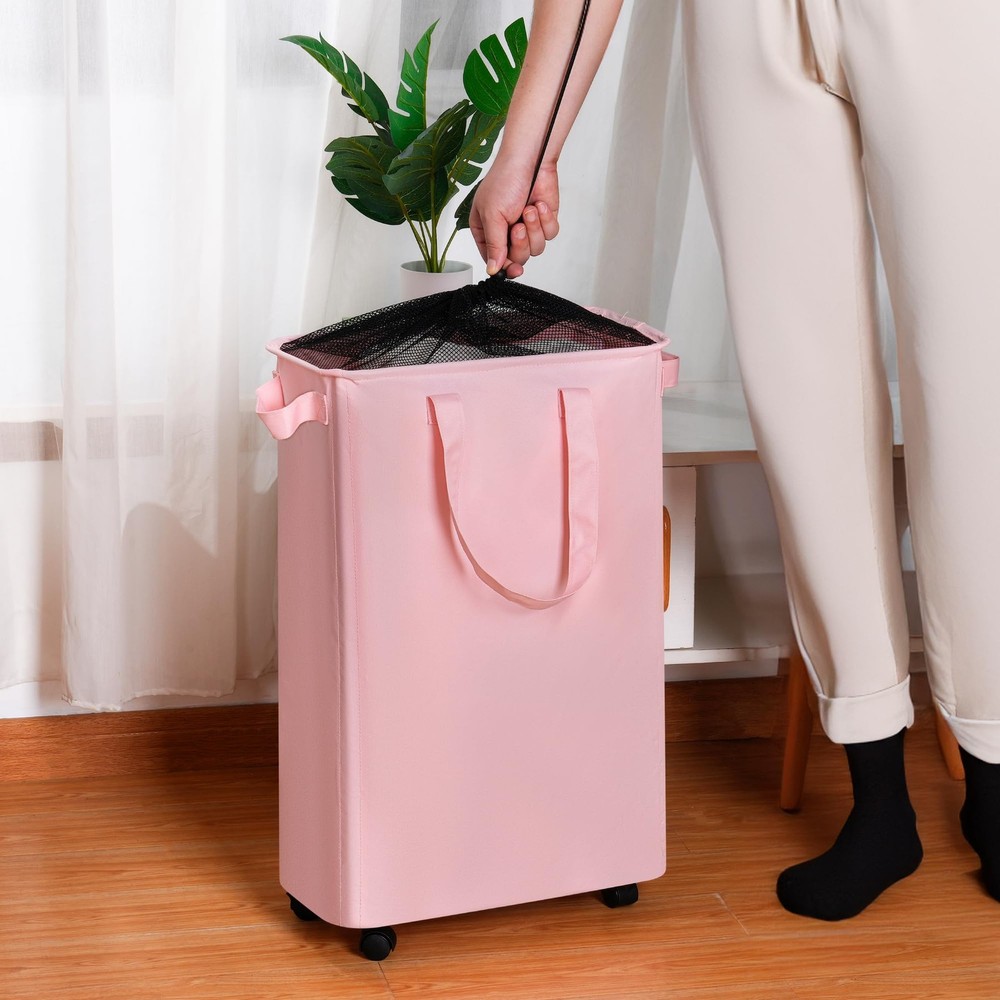 Laundry Basket Slim Laundry Basket With Wheels Rolling Laundry Basket For Clothe