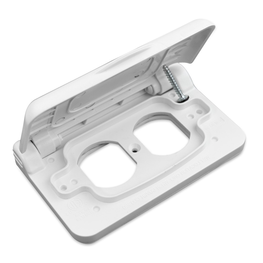 LeisureCord Weatherproof Receptacle Cover for RV Outdoor Electrical Outlet White