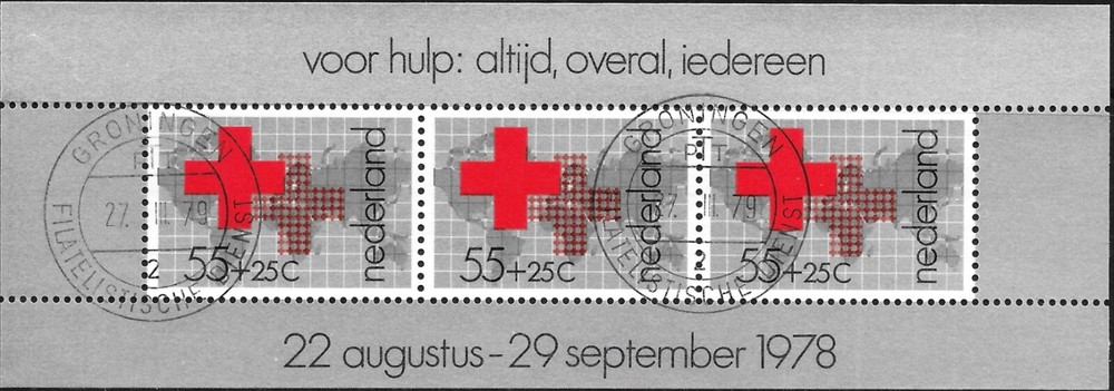 Netherlands 1978 - Red Cross Mini sheet - Franked