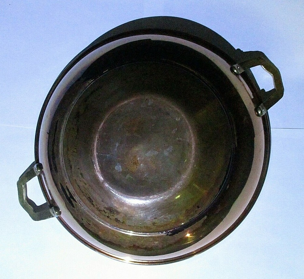 Double Handle, Solid Copper, Candy Kettle Pan Wok, 12.5" Diameter, Korea