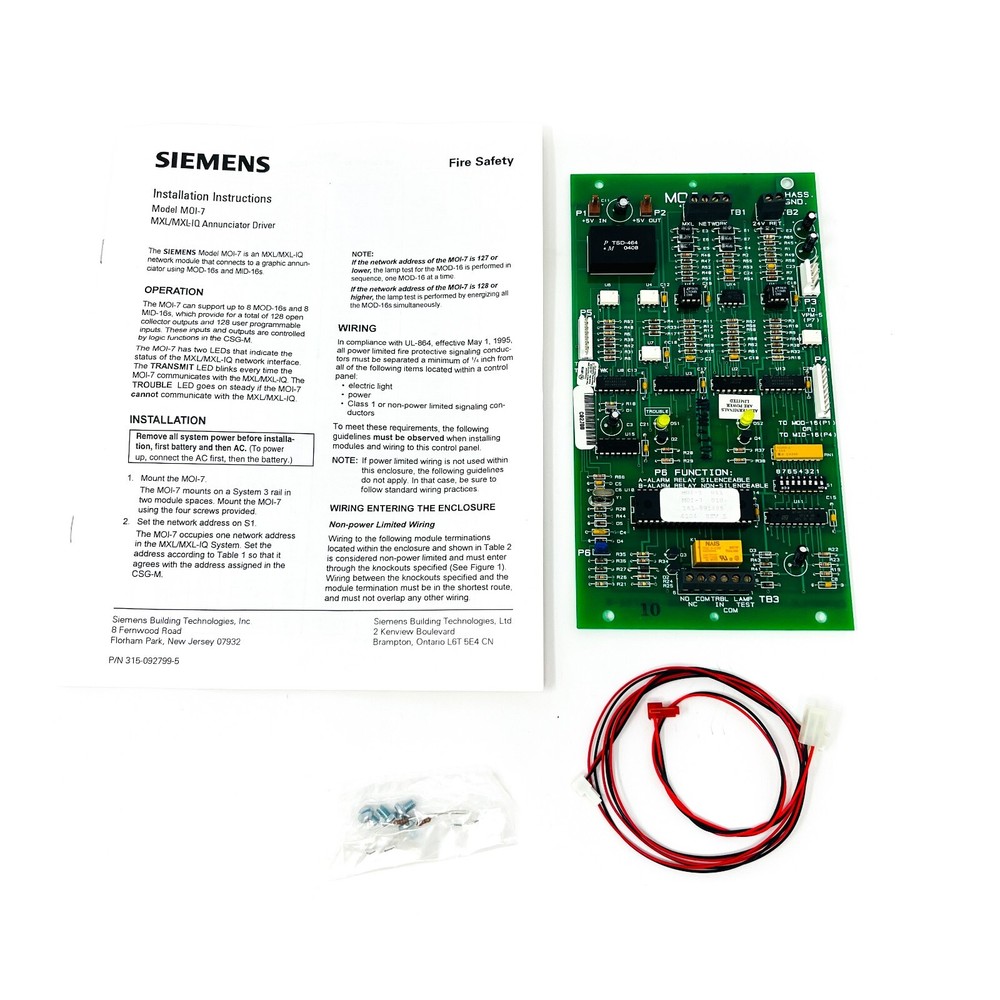 Siemens MOI-7 Cerberus Pyrotronics 500-892800 Network Input Output Module