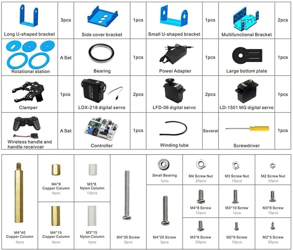 Robotic Arm with 5 Servos and Manual Control for Engineering Education Projects