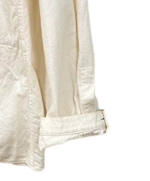 OUTIL Band collar shirt ivory