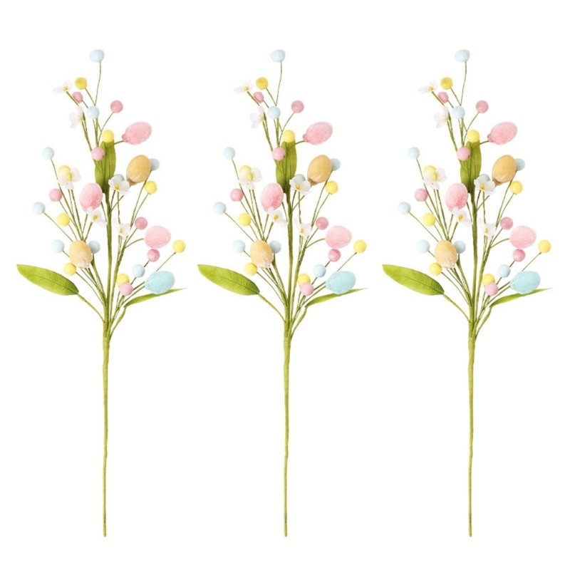 Easter Spray with Easters Eggs Artificial Easters Eggs Flower Spring Floral Stem