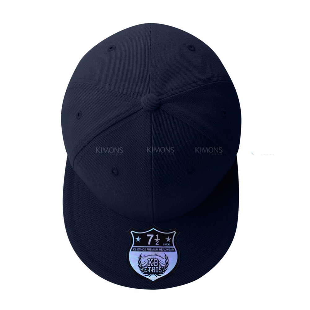 Premium Solid Fitted Baseball Cap Hat Trucker Blank Plain Flat Bill 9 Sizes