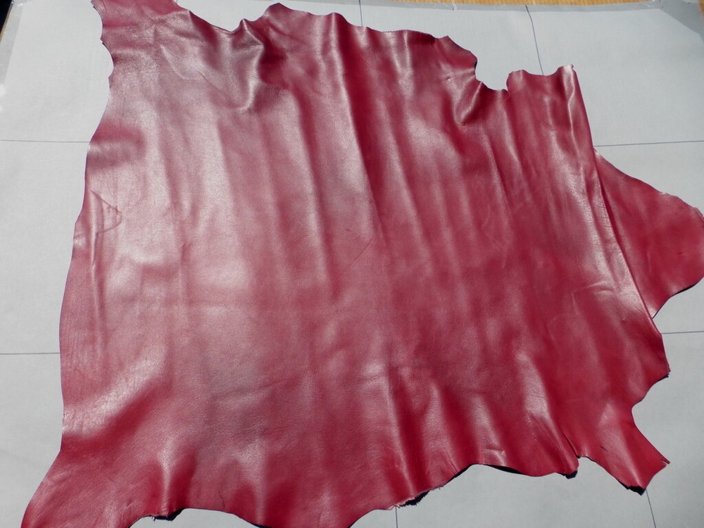 lambskin leather hide Burnished Deep Red Wine full bodied Glorious Color!!