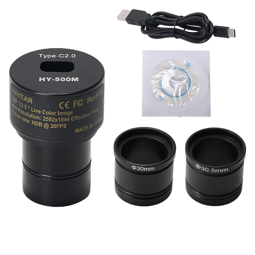 CMOS Type-C USB Microscope Camera 5MP 2K FHD Electronic Digital Eyepiece Camera