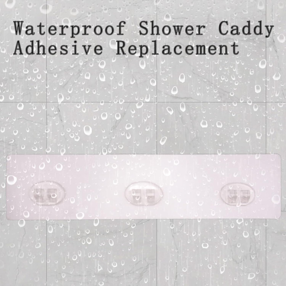 4 Pack Shower Caddy Adhesive for Replacement, Strong Transparent Adhesive for Sh
