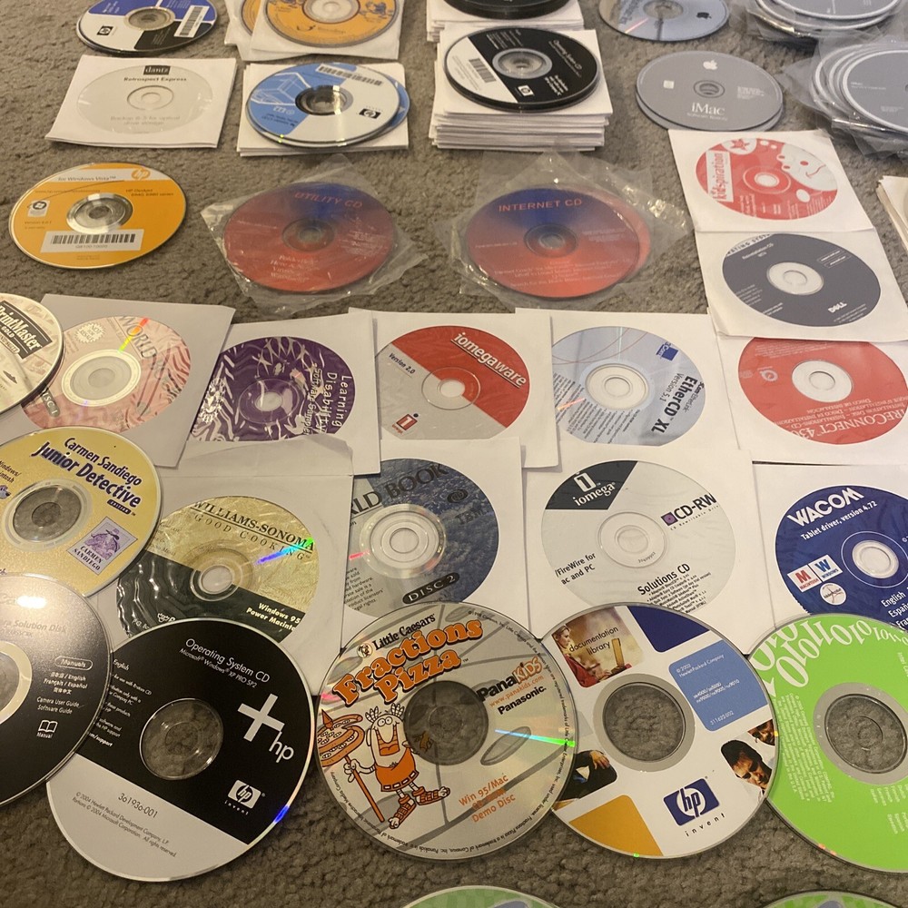 Vintage Computer Software Disc Lot Software Restore Operating Systems Games 250+