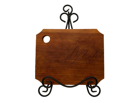 Beth C. McLaughlin Hand Crafted Lynn Engraved Monogram 10" x 8" Cutting Board
