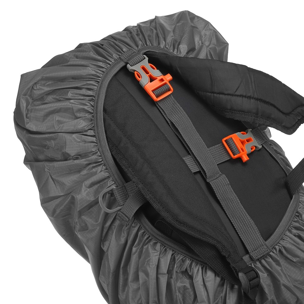 2 Pcs 40-50L Backpack Rain Covers with Drawstring Bag, L, Gray Checkered