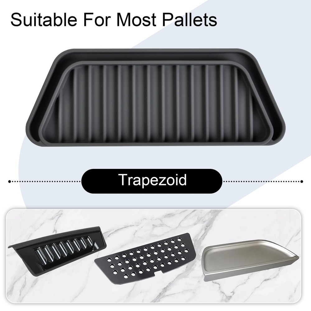 KindGa Refrigerator Drip Catcher 2 pack Rectangular Black, Black