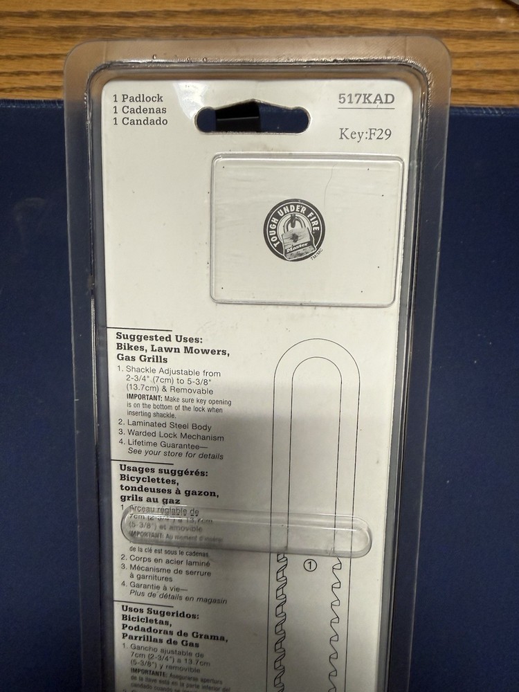 Master Lock 517D Padlock 2 -3/4" - 5-3/8" Long Adjustable Shackle