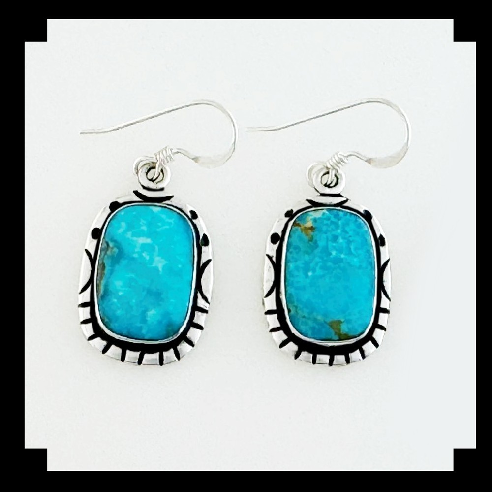 Sterling Silver and Blue Ridge Turquoise Dangle Earrings
