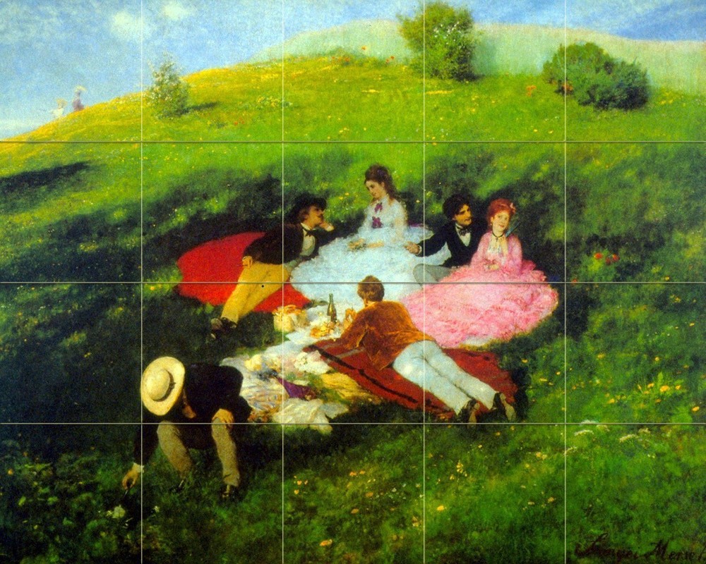 Luncheon Tile Mural Kitchen Bathroom Wall Backsplash 21.25x17 Ceramic