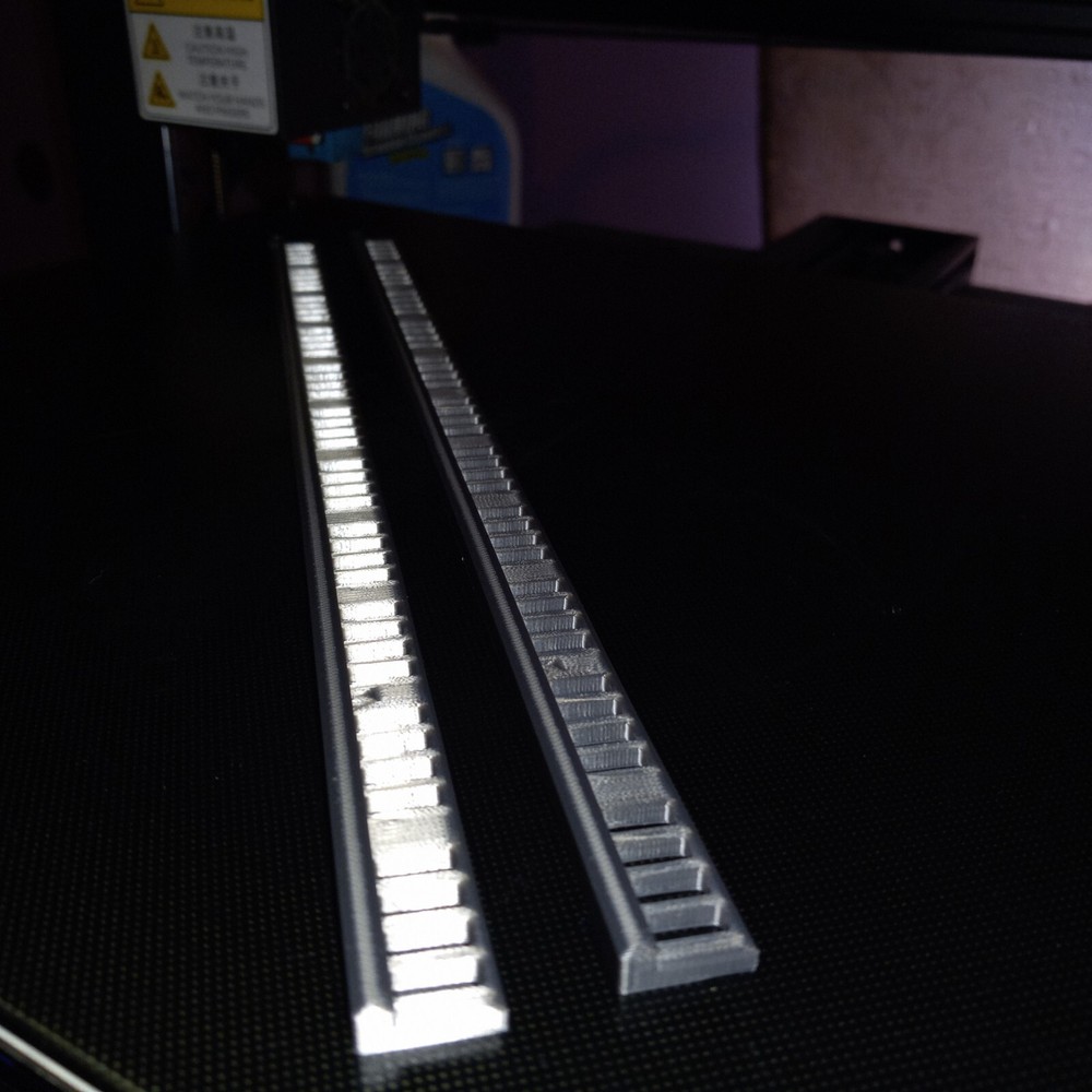 19" N scale Bridge or Road Railing pair 3D Printed