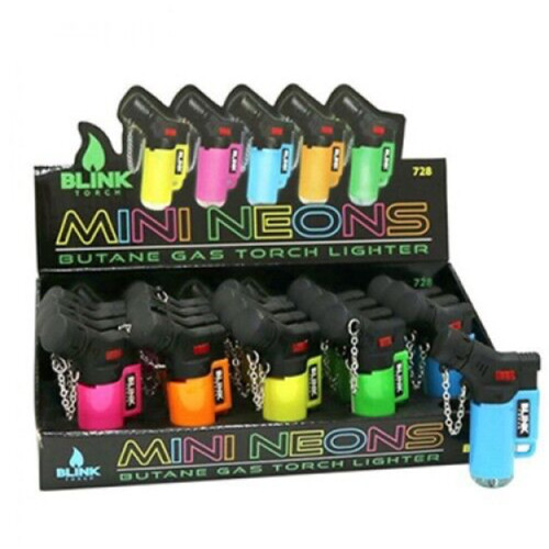 20 Pack Blink Mini Torch Lighters – Refillable Butane Jet Flame Neon Pocket