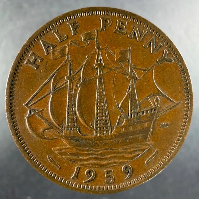 1959 Great Britain Half Penny Choice Example