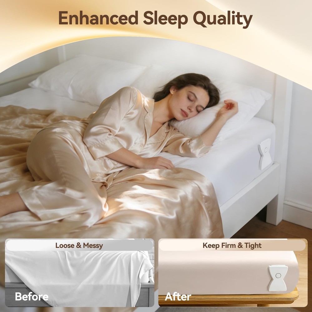 Bed Holders for Corners, Upgrade Dual-side Locks Keep Firm & Tight, Lock Shee...