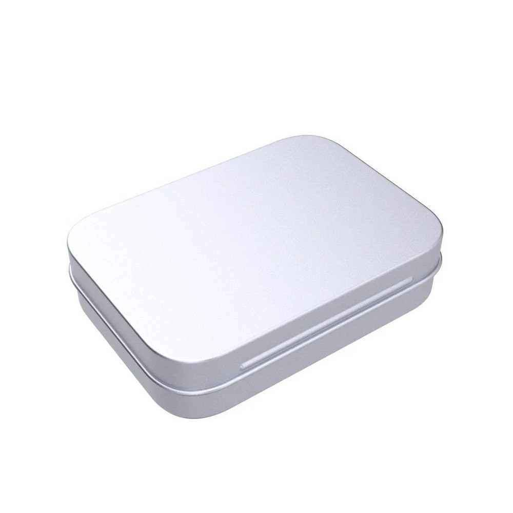 Rectangular Metal Tin Box Set, 22 Pack Silver Small Hinged Lid Tins for DIY C...