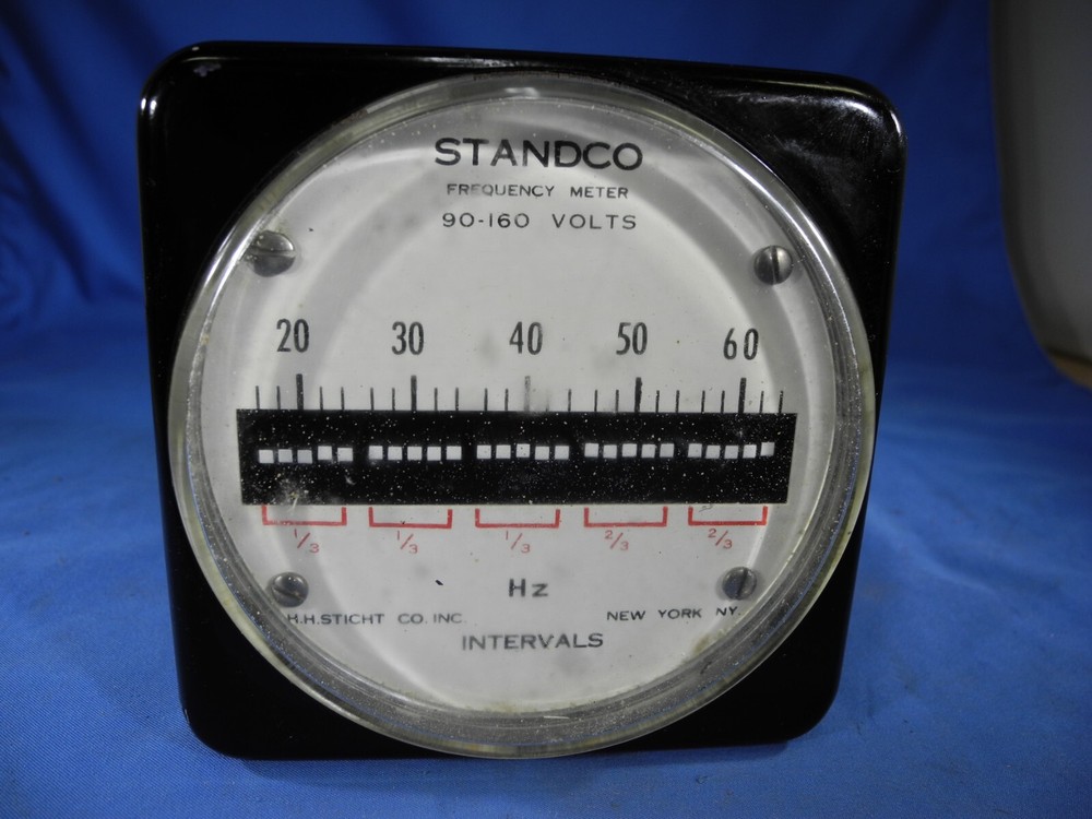 Big STANDCO FREQUENCY METER 20-60 Cycles Per Second 90-190V (Tested!)