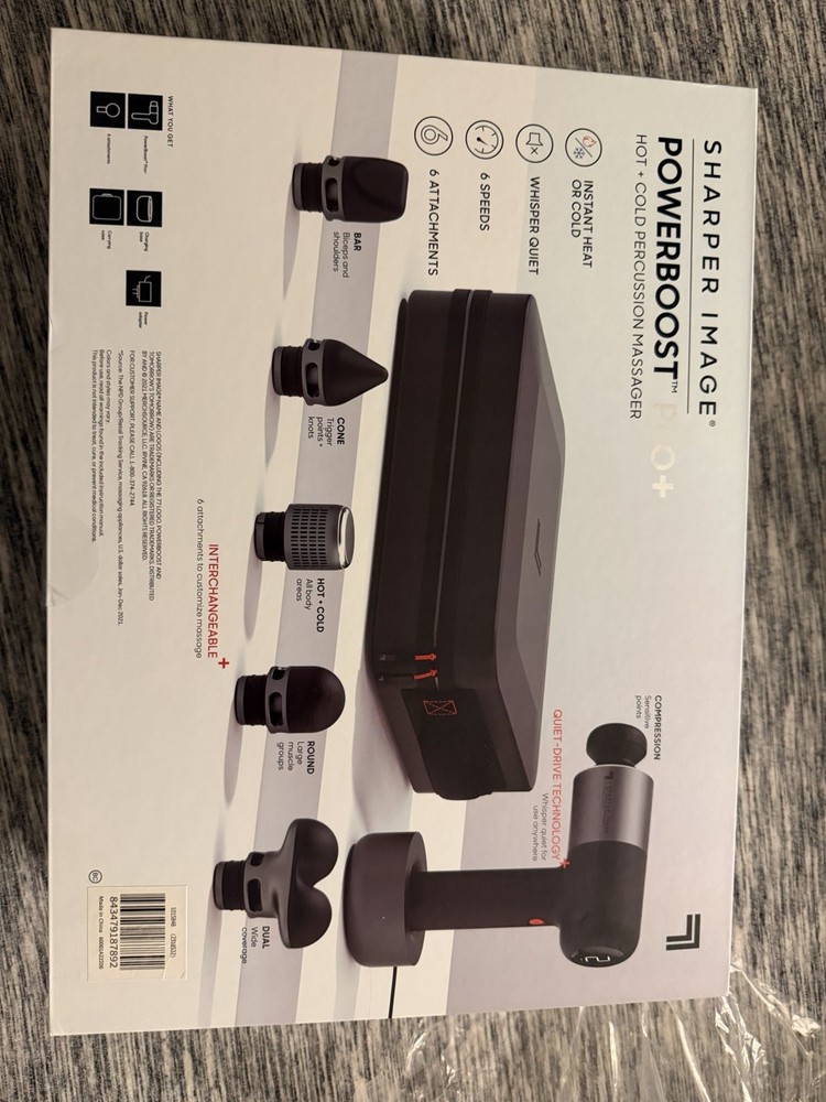 Sharper Image Powerboost Pro+ Massager Brand New With 6 Attachments