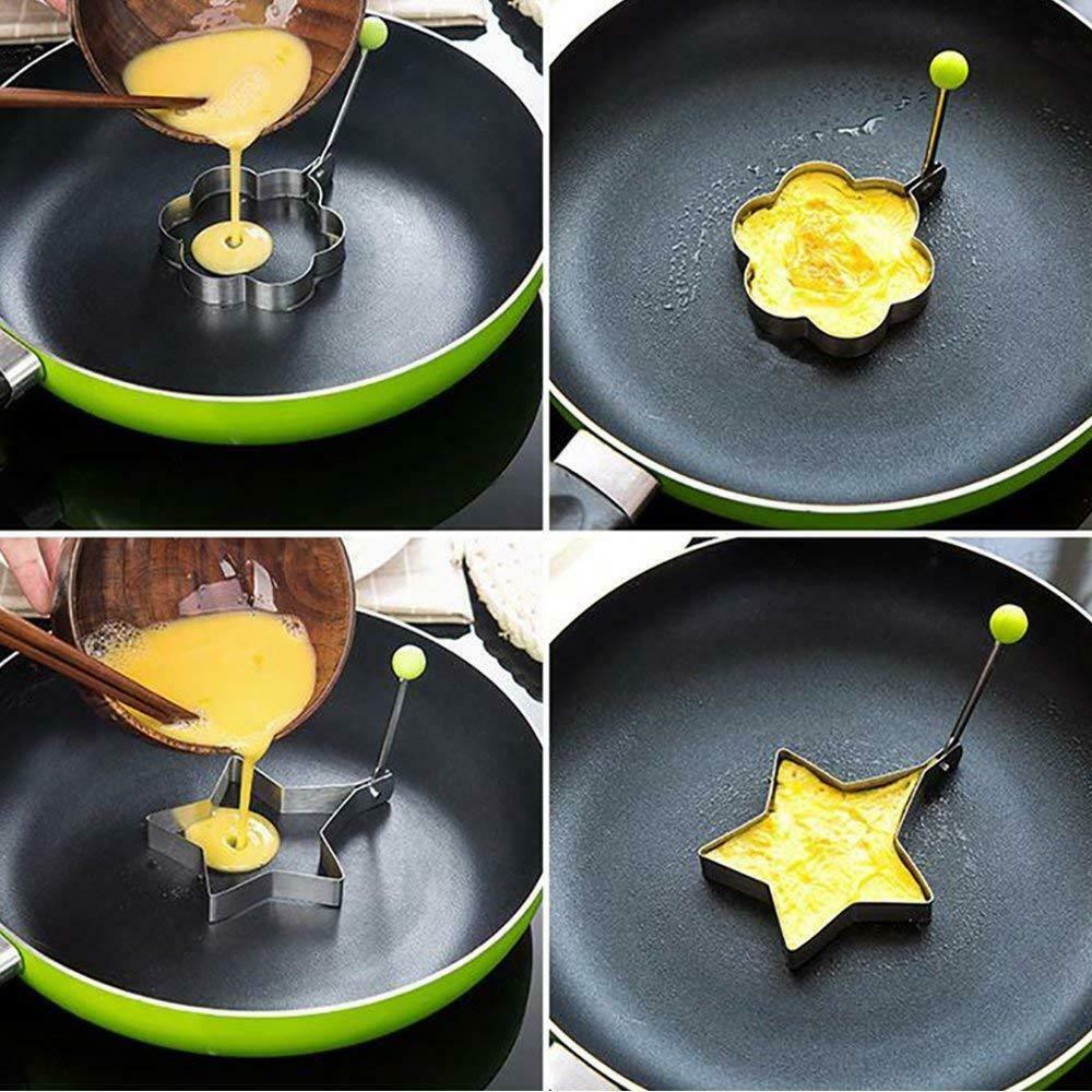 4Pcs Fried Egg Non Stick Stainless Steel Pancake Ring Mold Cooking Kitchen Tools