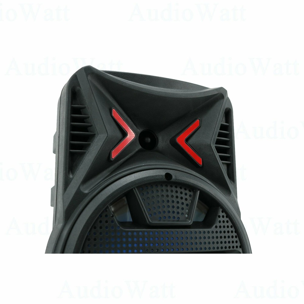 8" 600 Watts Portable Powered DJ Speaker Only Work w/ iPhone Bluetooth AUX USB