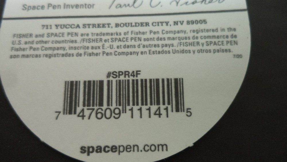Fisher Space Pen Refill SPR1 Pressurized Cartridge BLACK Ink MEDIUM Point REFIL