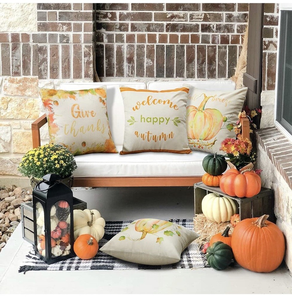 Soleebee Throw Pillow Covers Autumn Thanksgiving Decorative