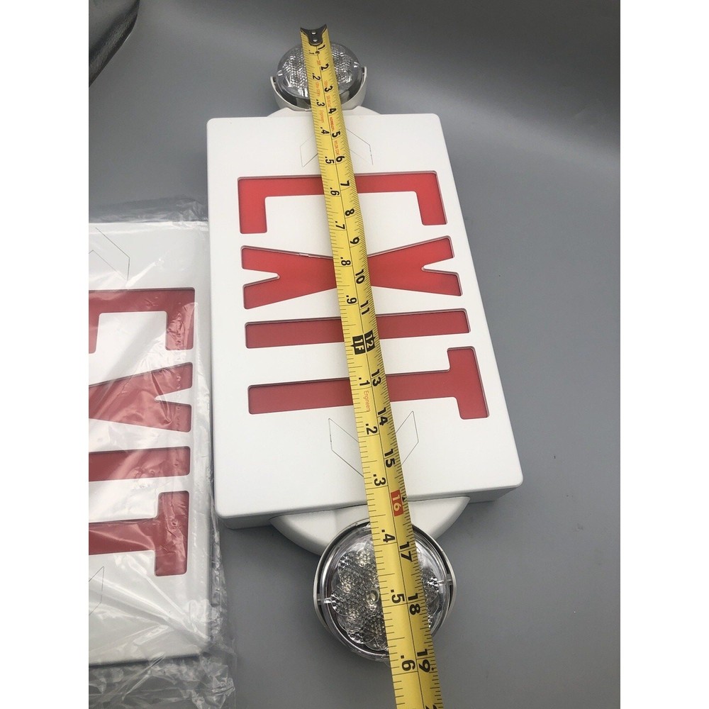 LED Exit Sign Emergency Light Compact Combo single face w/Battery Backup *READ