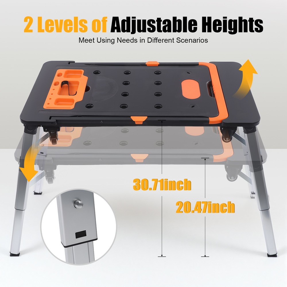 Workbench Portable Folding Work Table 7-in-1 Workbench Load Multifunctional