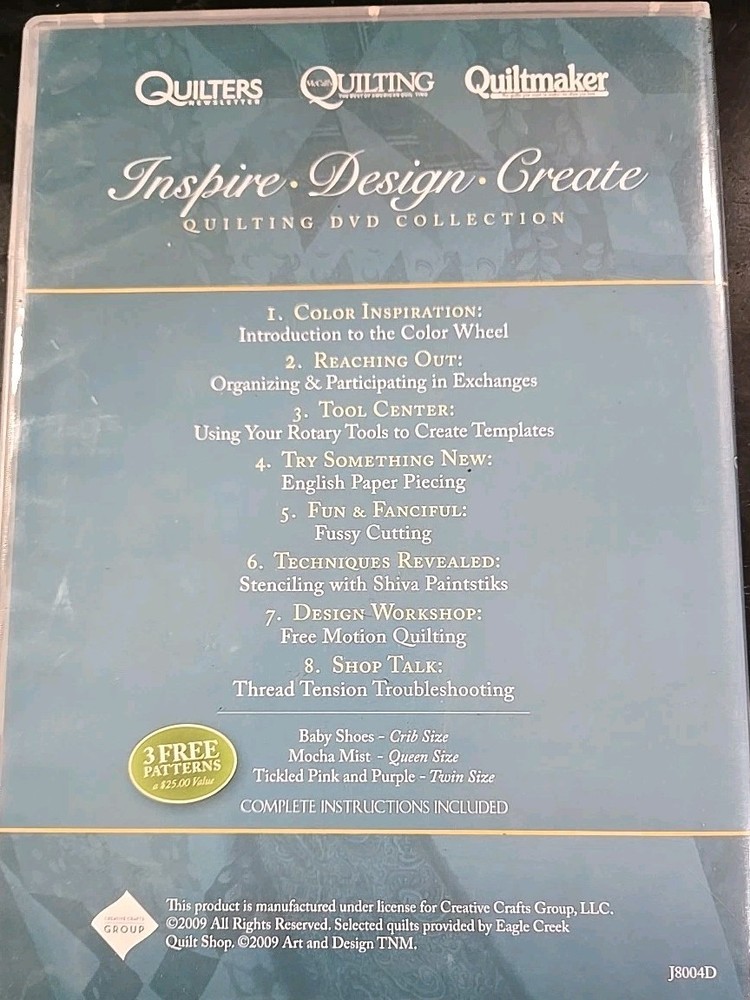 3 Quilting DVDs - Inspire Design Create - Ideas, Designs, Techiques