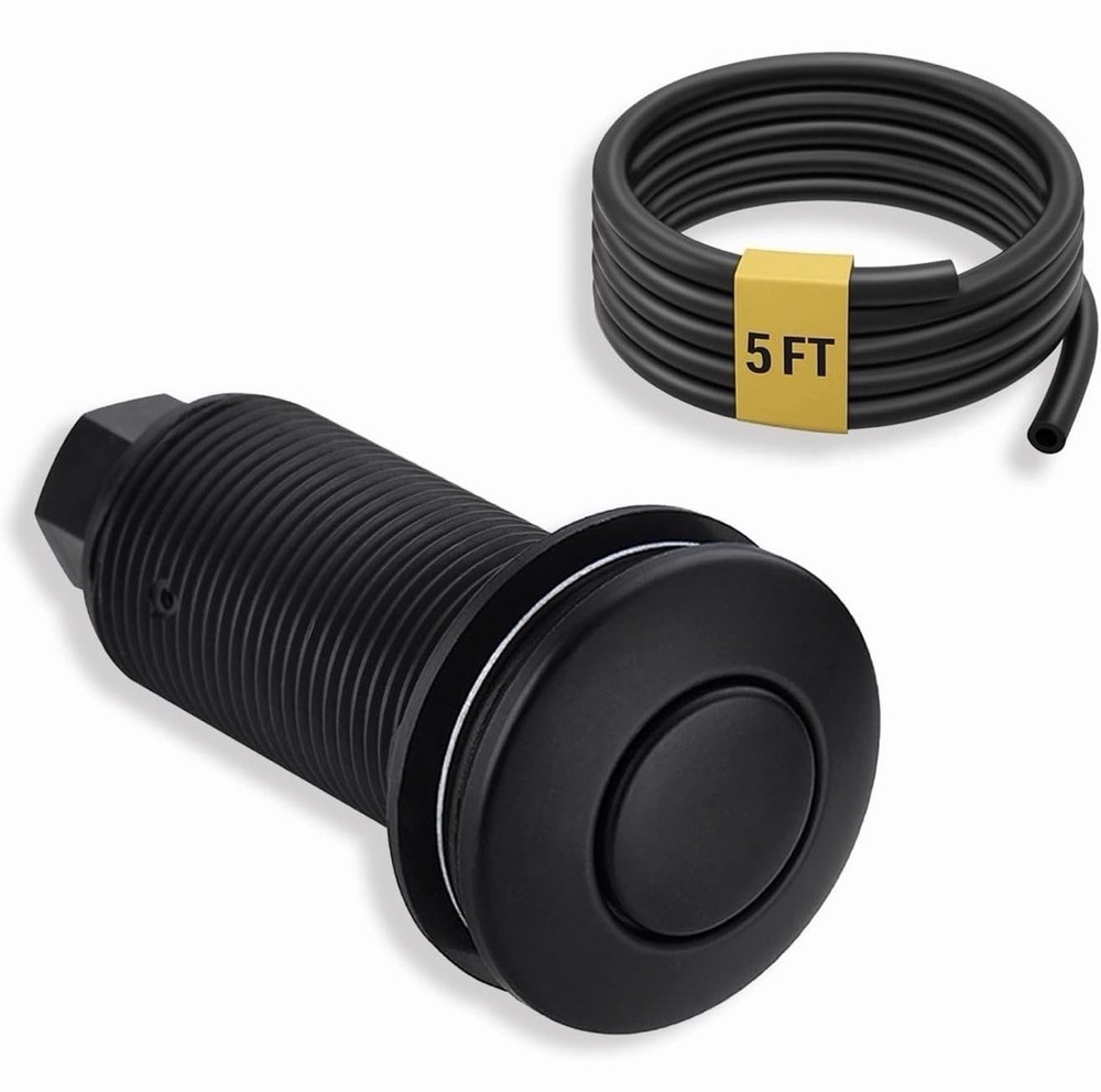 Sink Top Garbage Disposal Air Switch Kit Brass On/Off Switch Button Matte Black