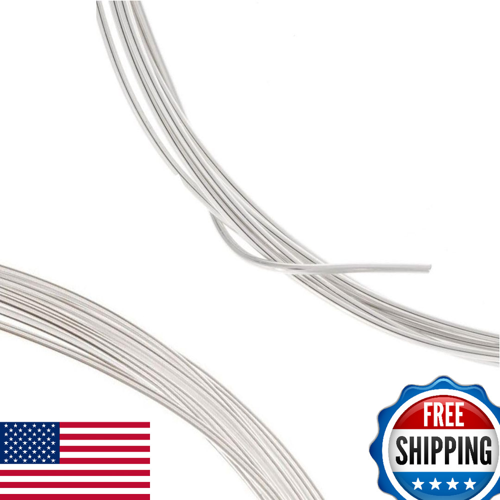 Adabele 5ft Authentic Sterling Silver Jewelry Wire Half Hard Round Beading Wire
