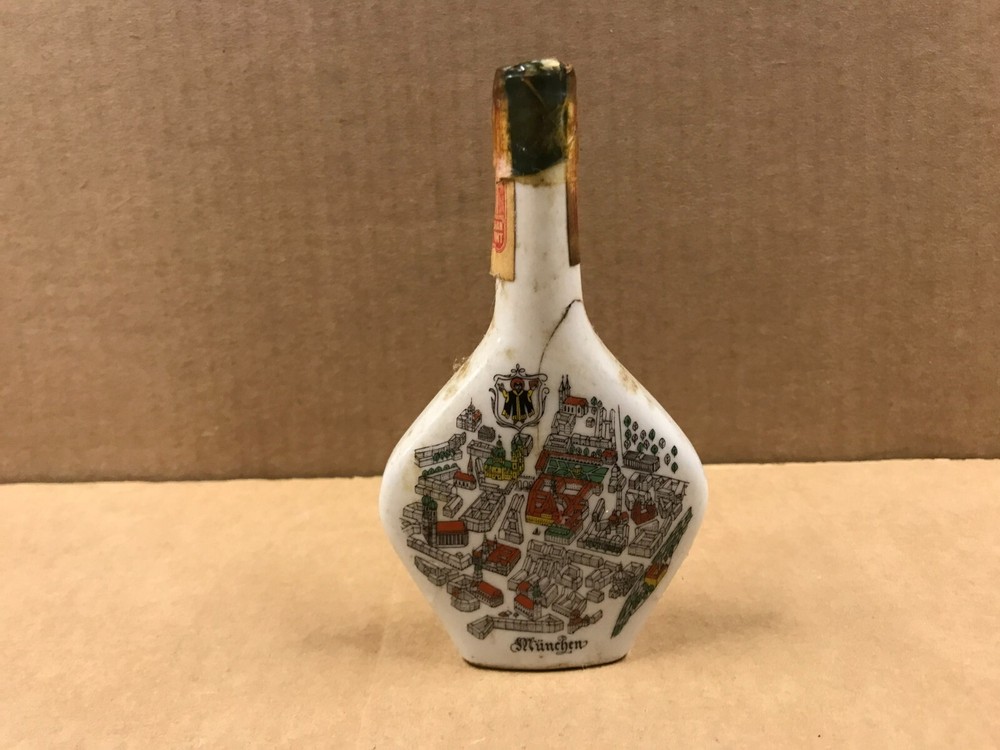 Vintage Munich, Germany Empty Porcelain Mini Bottle