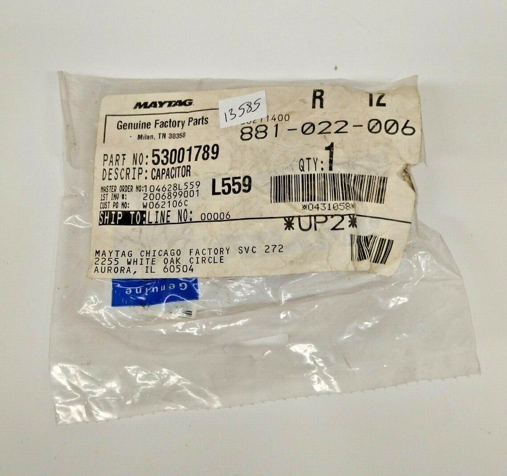 Maytag Capacitor 53001789