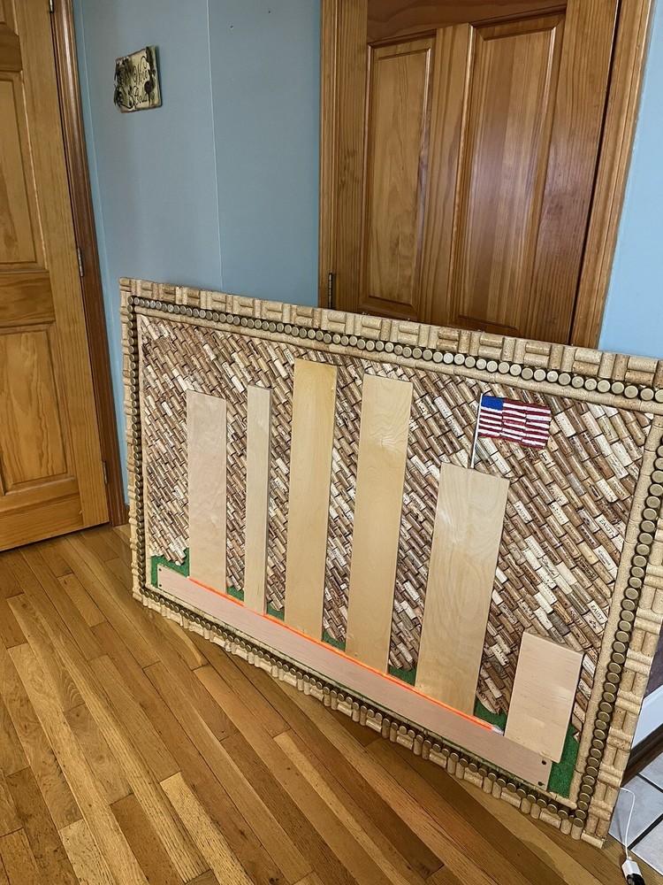 911 Twin Towers memorial wine cork wall mural #wineworkz