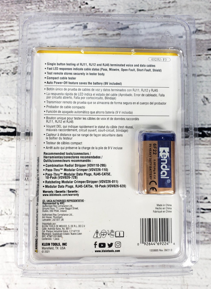 Klein Tools VDV526-100 LAN Explorer Data Cable Tester With Remote