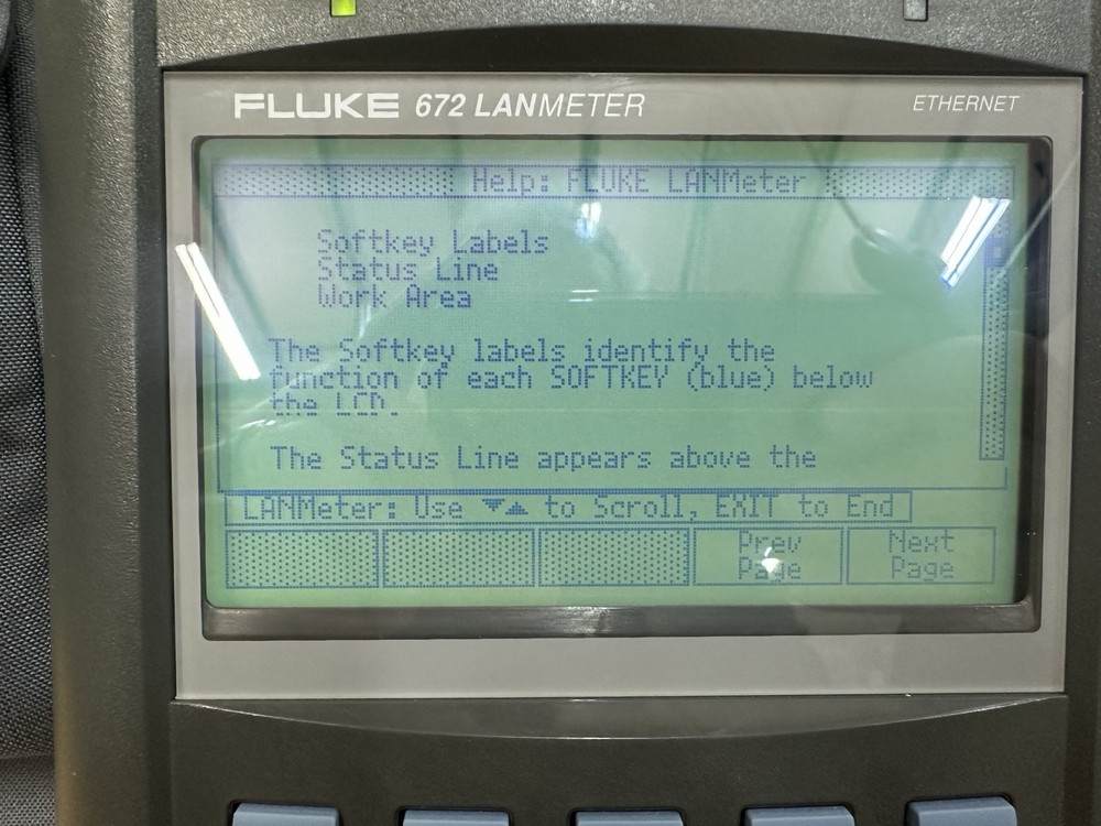 FLUKE 672 Ethernet LANmeter Network Analyzer W/ Bag Disk Adapter Powers UNTESTED