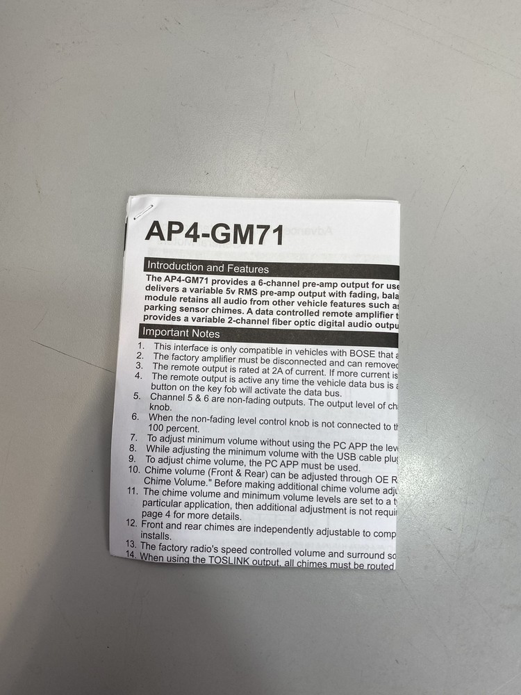 PAC Audio AmpPRO 4 Amplifier Integration Interface Select Chevy+GMC 2019-2024