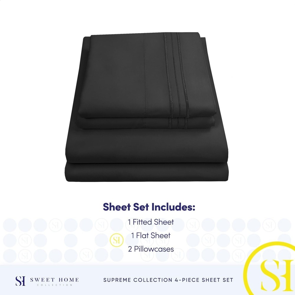 Deep Pocket California King Bedding Set - Wrinkle-Resistant Microfibre Sheets