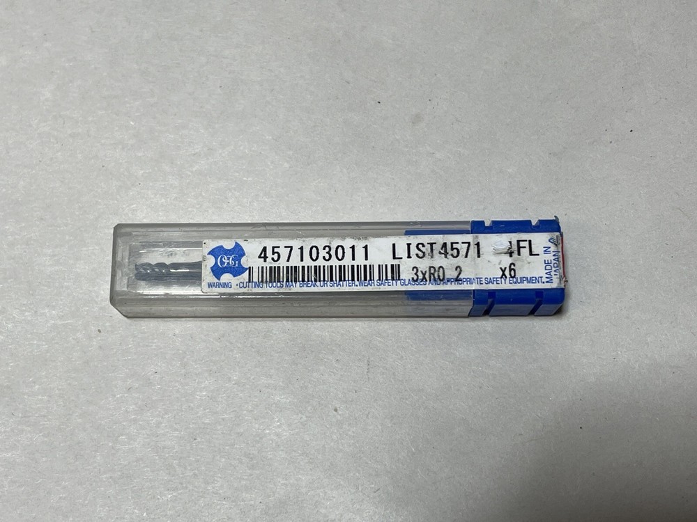 OSG 3mm 4-Flute Solid Carbide End Mill 457103011