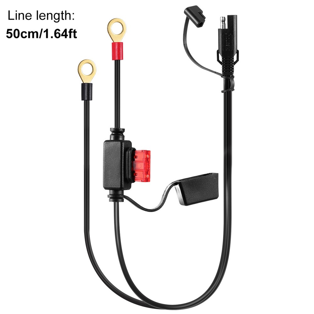 2Pcs 2ft SAE Battery Connector Cable 2-Pin Ring Terminal Harness Extension Wire