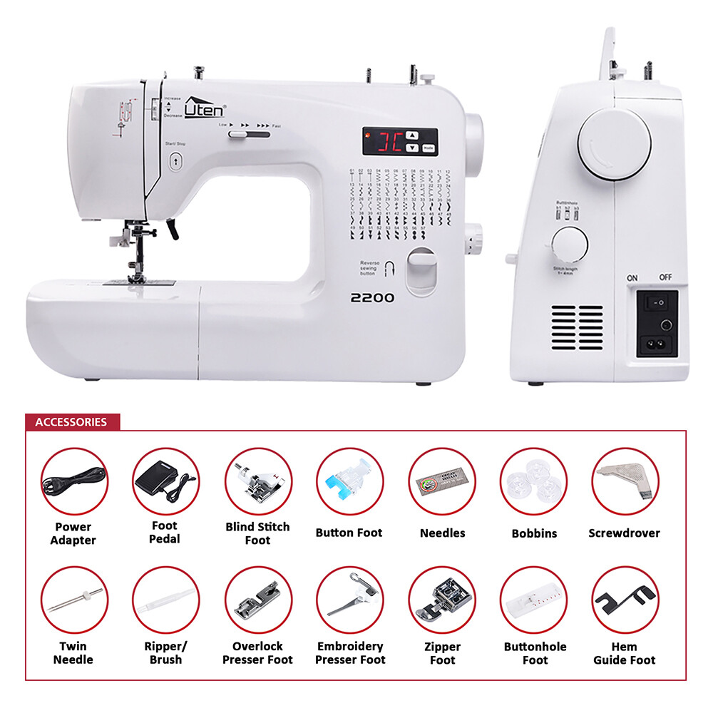 Computerized Embroidery Sewing Machine with 60 Unique Built-in Stitch
